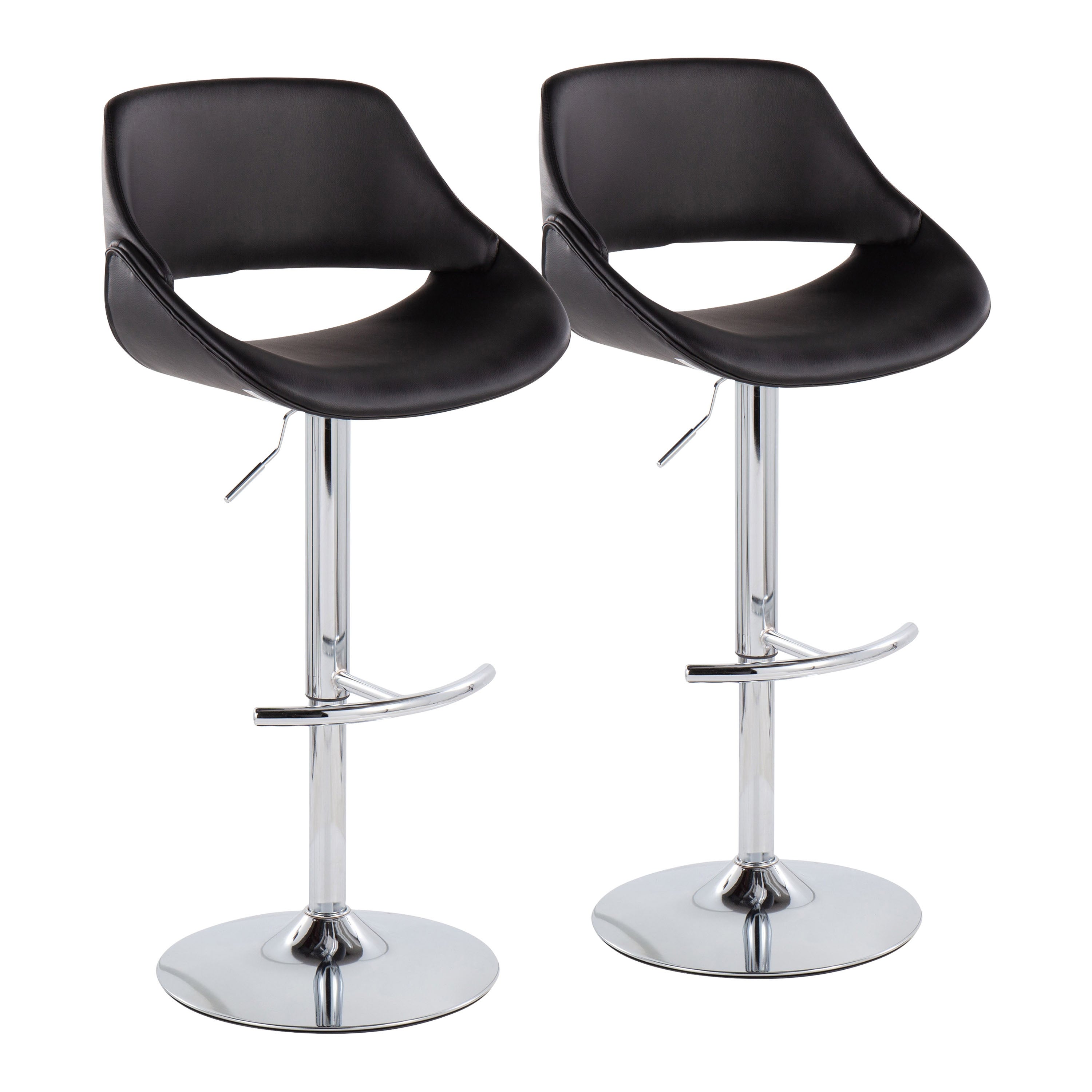 Silver Orchid Svellingen Adjustable Bar Stool with Rounded T Footrest - Set of 2