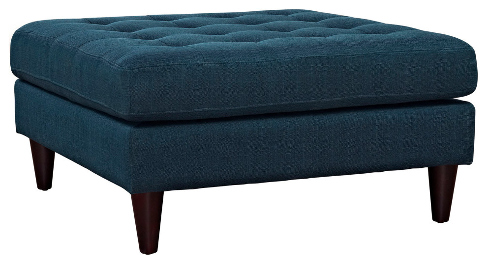 Empress Upholstered Fabric Large Ottoman   Midcentury   Footstools And Ottomans   by PARMA HOME  Houzz