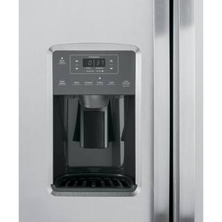 GE 25.3 cu. ft. Side by Side Refrigerator in Fingerprint Resistant Stainless Steel Standard Depth GSS25GYPFS