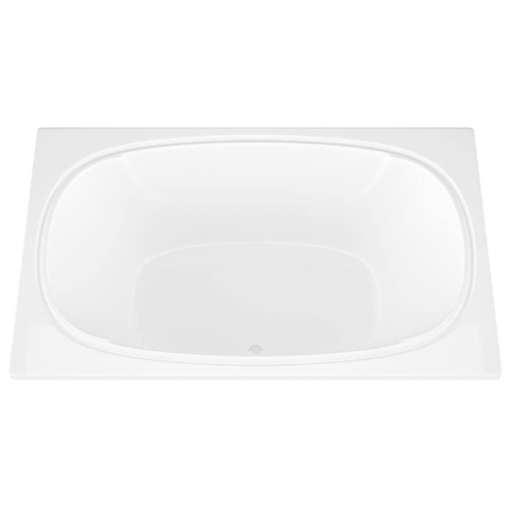 Universal Tubs Peridot 6.5 ft. Acrylic Center Drain Rectangular Drop-in Non-Whirlpool Bathtub in White HD4878CS