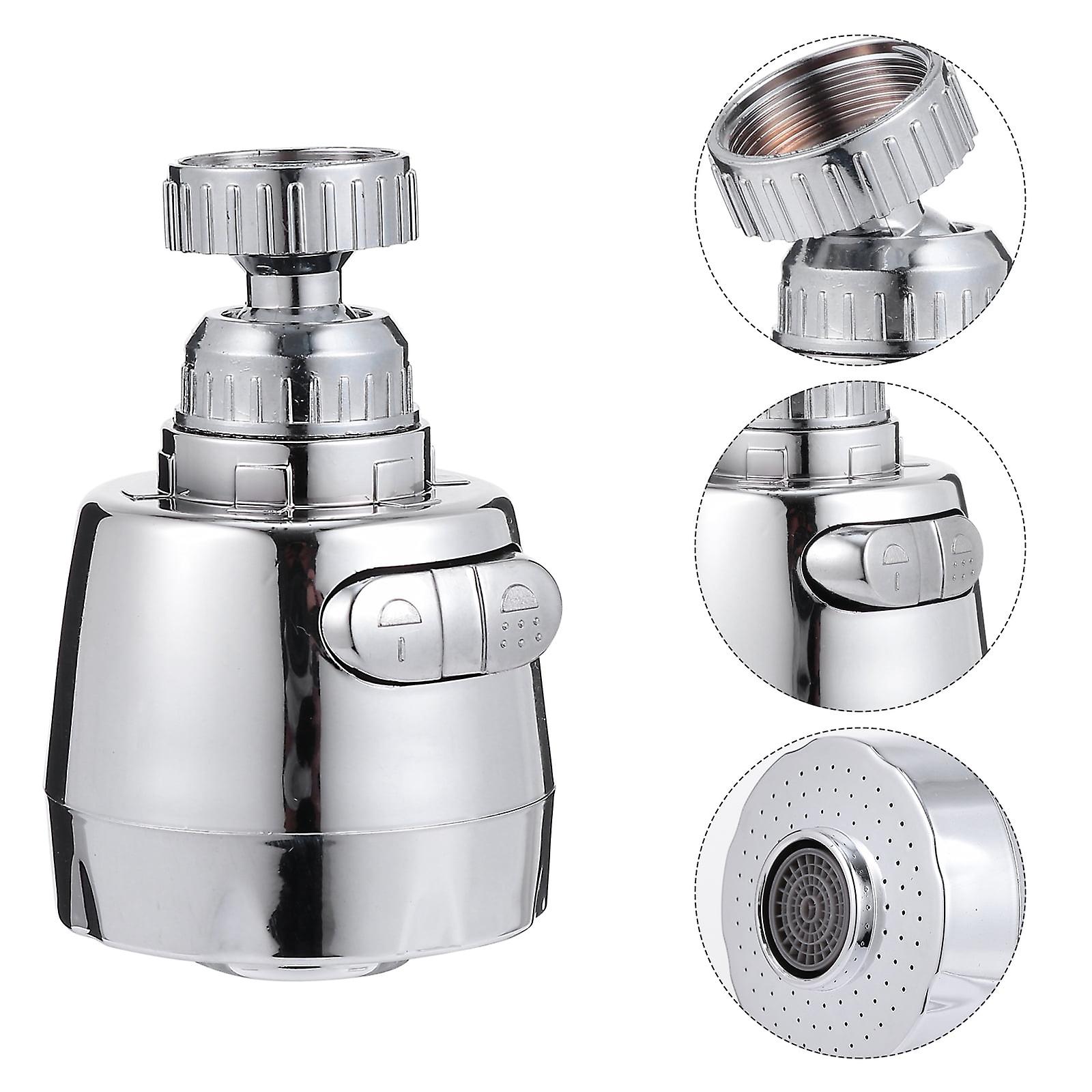 2pcs Splashproof Nozzle Rotatable Faucet Tap Extender Kitchen Diffuser Filter， Adult Unisex， Size: 3.94 X 3.94 X 2.36， Silver