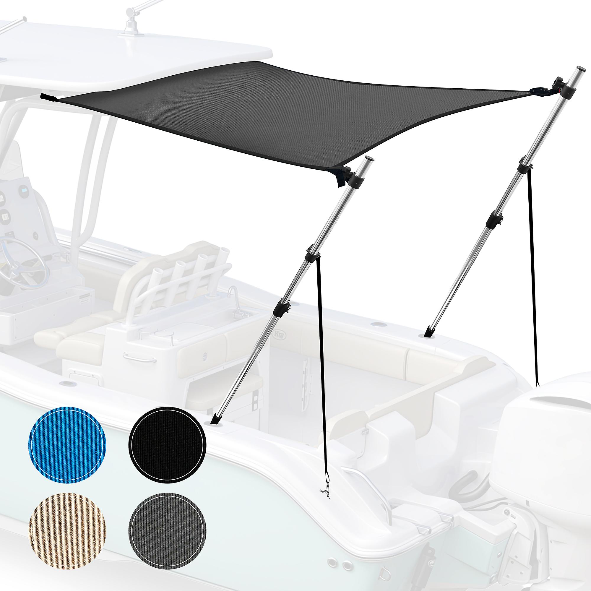 Universal T-Top Extension Bimini Tops for Boats Sun Shade Kit， Boat Shade Hard Top Boat Cover Canopy Adjustable Poles， Marine 900D Canvas