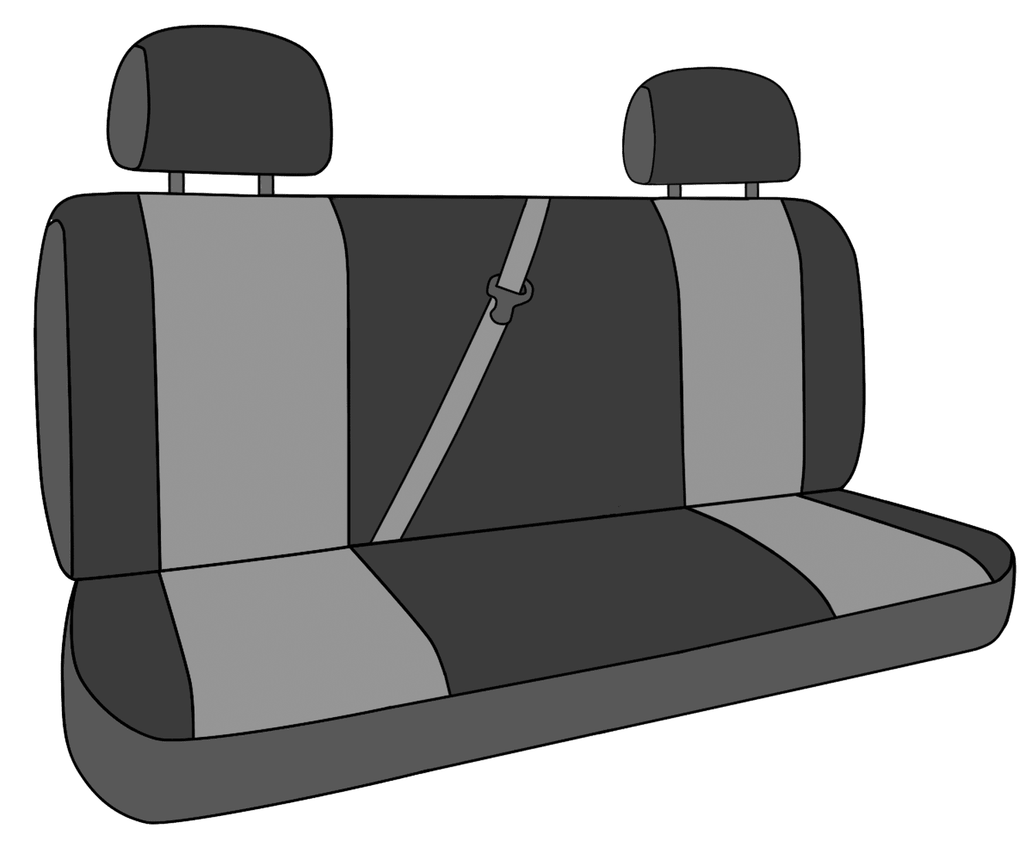 CalTrend Rear Neo Seat Covers for 2003-2007 Chevy Silverado 1500-3500|Tahoe|Suburban - CV330-03NN Charcoal Insert with Black Trim