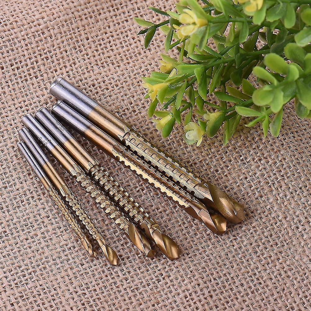 6pcs Titanium Drill Saw Bit Set， Hss Serrated Bit Hole Drilling， 3-8mm Carpenter Hacksaw Drill Bits