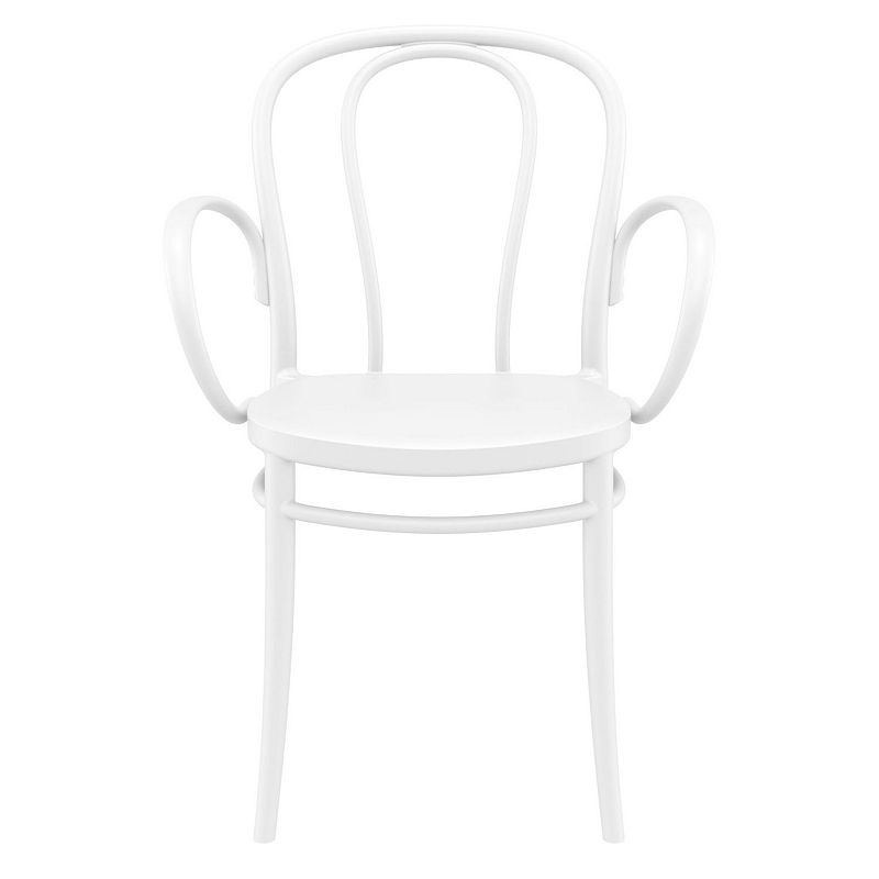 33.5 White Stackable Patio XL Dining Armchair