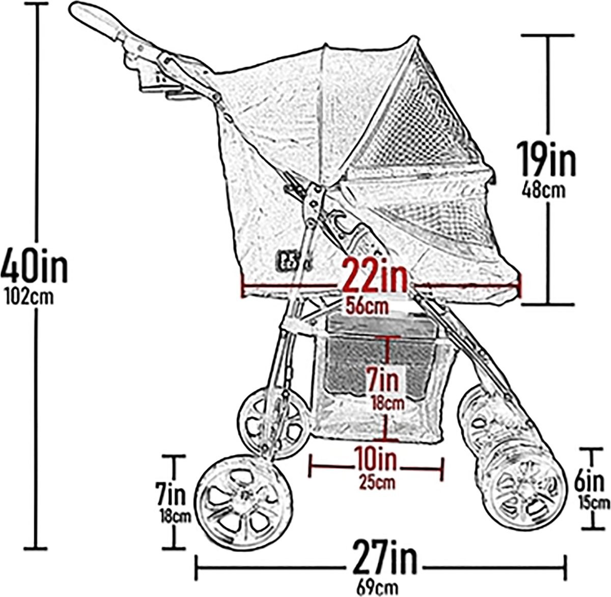 Pet Gear Happy Trails Lite No-Zip Pet Stroller