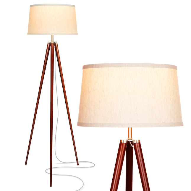 Brightech 61-in Walnut Brown Tripod Floor Lamp