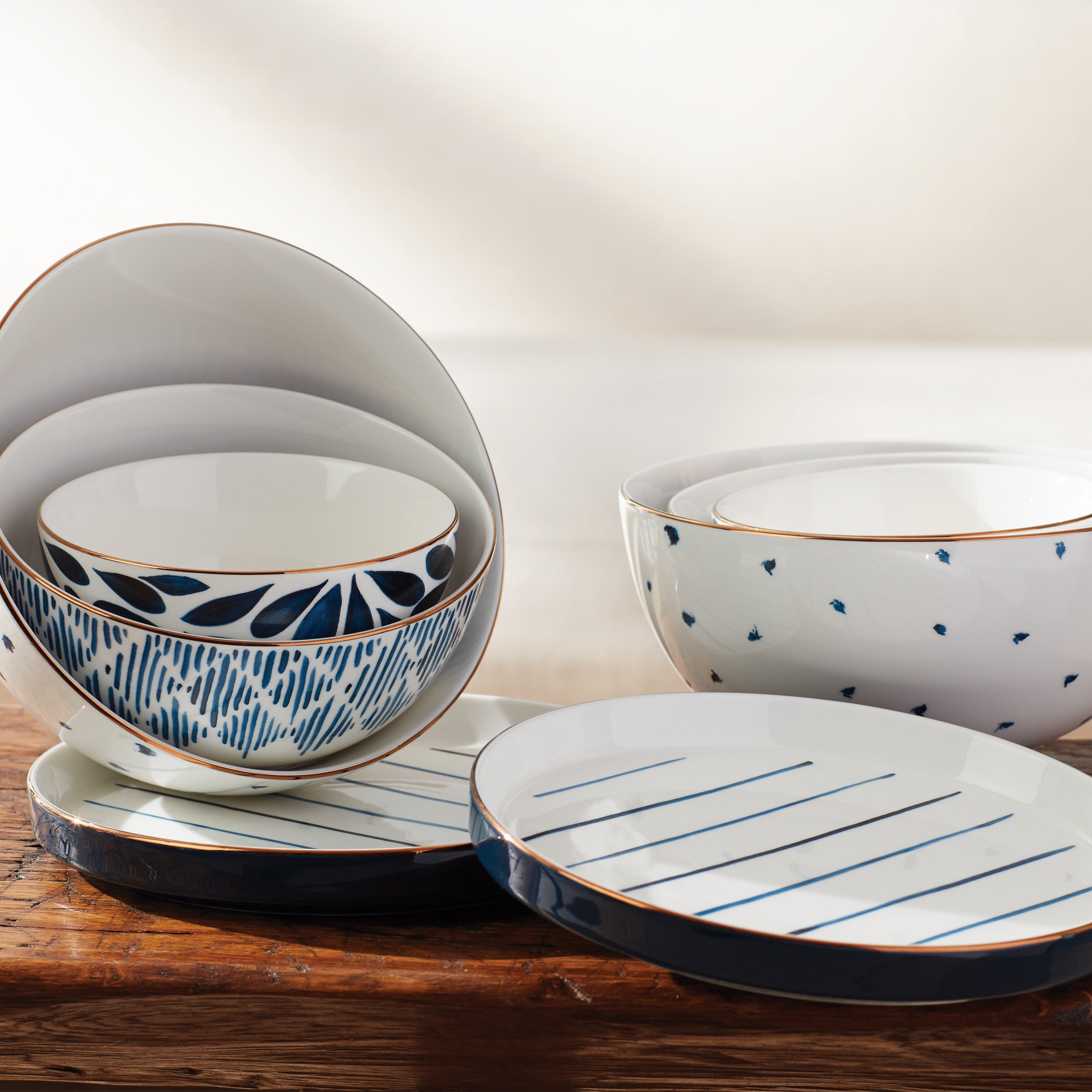 Blue Bay Luna 8-Piece Nesting Dinnerware Set