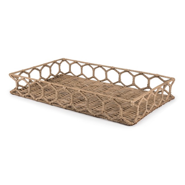 Rustic Bohemian Hand woven Rattan Tray Natural