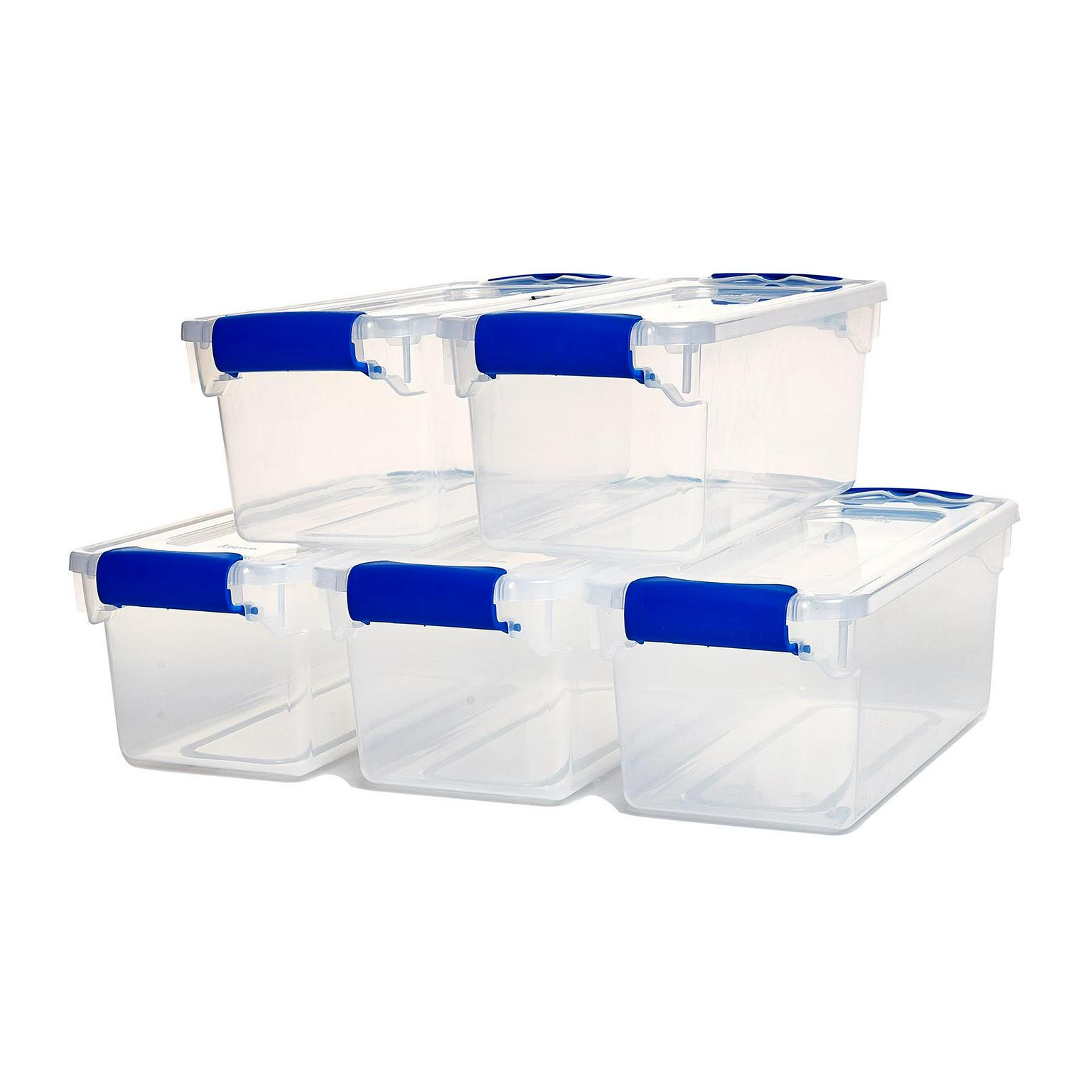 Homz 75qt Latching Plastic Storage Container Clear