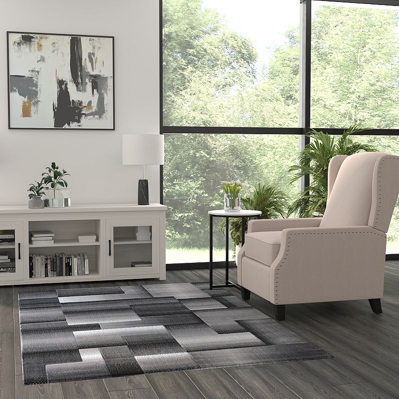 Masada Rugs Masada Rugs Trendz Collection 5'x7' Modern Contemporary Area Rug in Black， White and Gray-Design Trz861