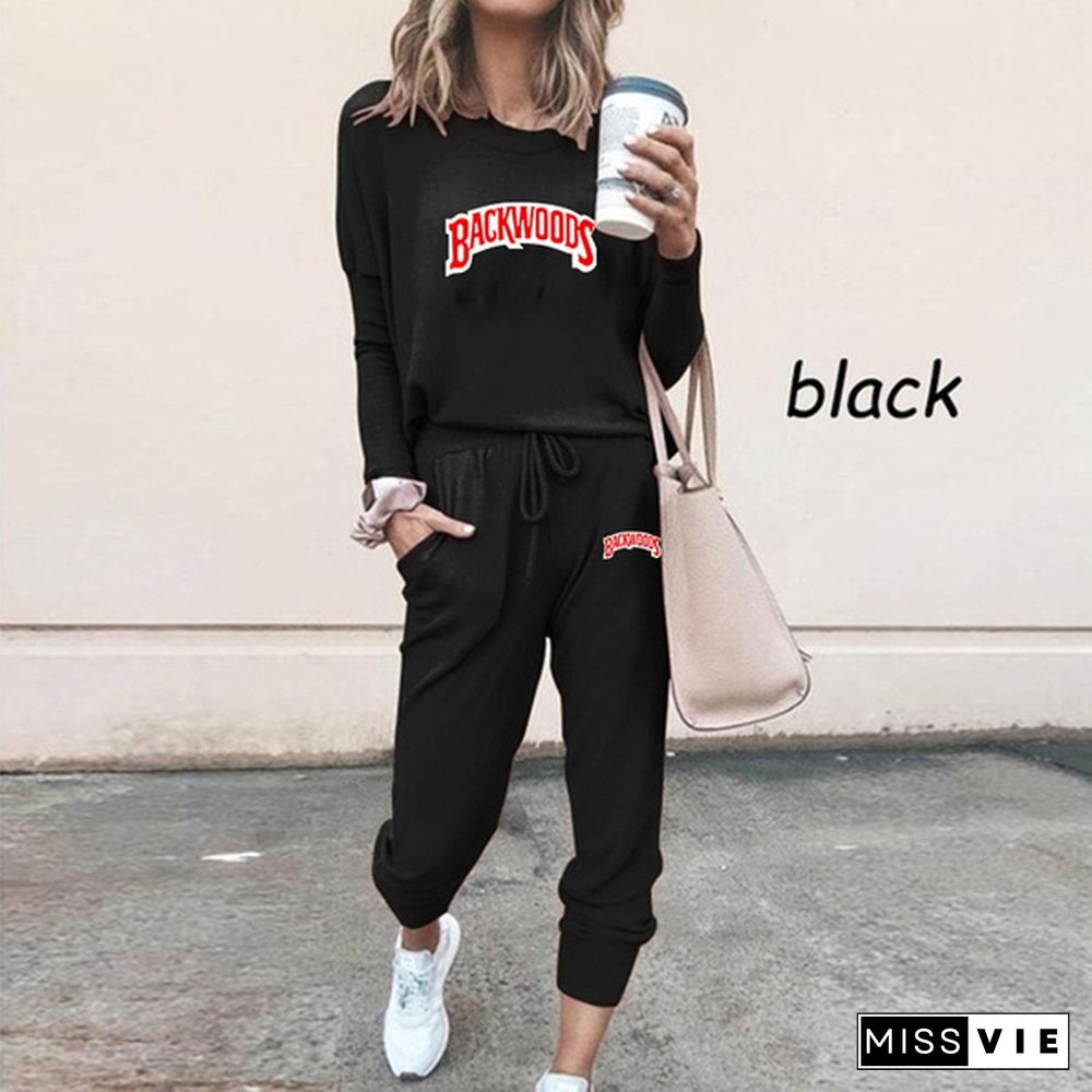 New Fashion Casual Two-Piece Suits Fashion Outfits Long Sleeve Sweatshirts Pullovers Pants Sportswear For Women