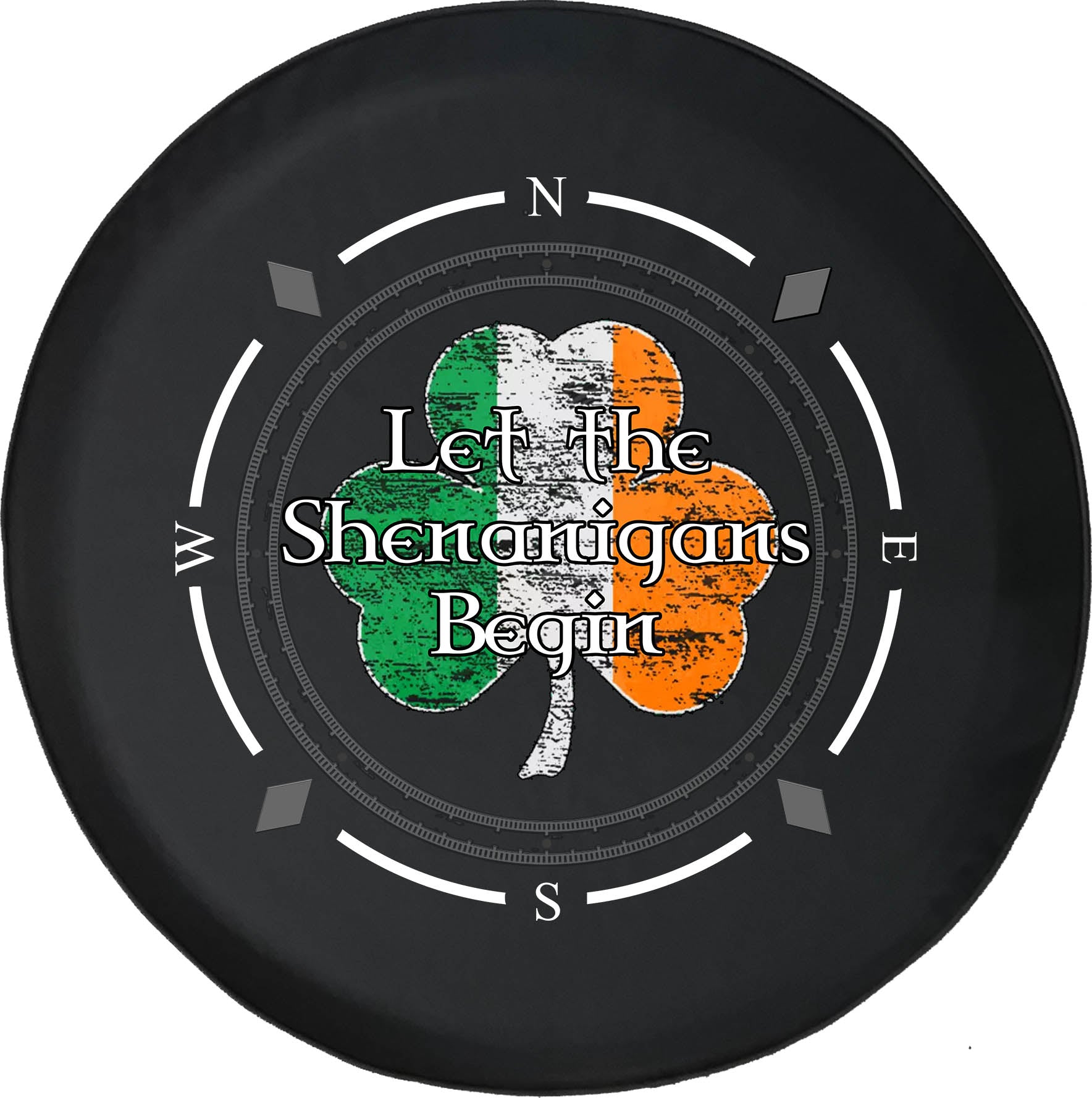 Spare Tire Cover Compass Irish Shamrock Let the Shenanigans Wheel Covers Fit for SUV accessories Trailer RV Accessories and Many Vehicles