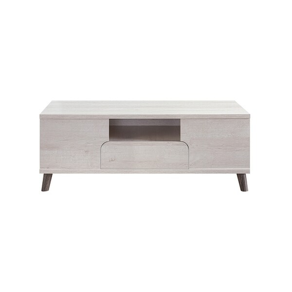 Furniture of America Mankx Mid-Century White 47-inch 3-shelf Coffee Table