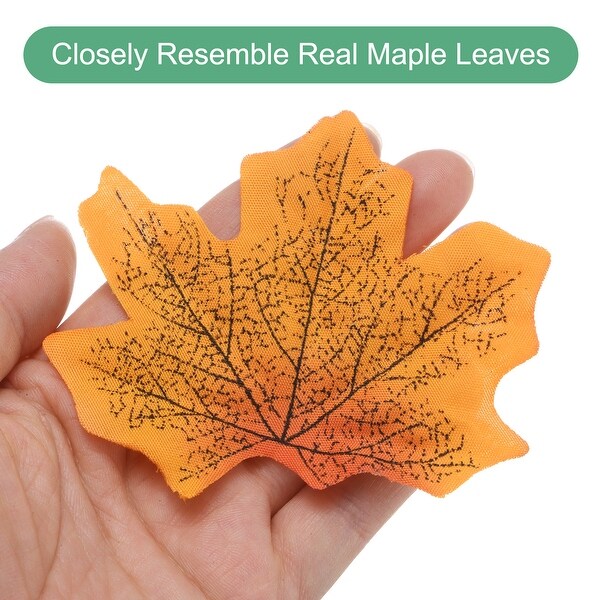 200Pcs Artificial Maple Leaves，Fake Fall Leaves Faux Autumn Leaf Fall