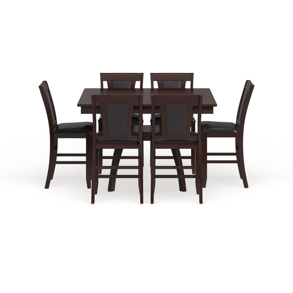 Dionne Contemporary Wood 7 Piece Counter Height Dining Set by Furniture of America