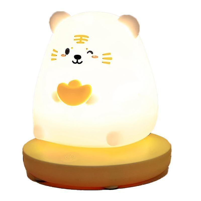 Bedroom Night Light For Children Cute Animal Pig Rabbit Led Silicone Lamp Touch Sensor Dimmable Rec