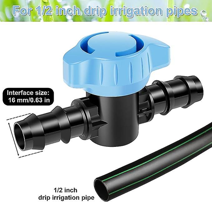 12-pcs Drip Irrigation Valve Sturdes Spiked Split Shut-off Tight Agricultural Garden Greenhouse Irrigation Valve For Most 1/2 Inch Drip Irrigation Hos