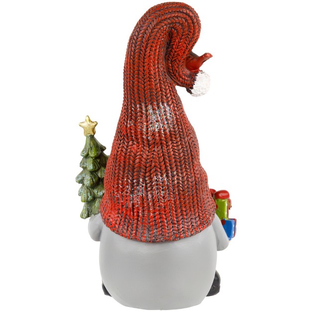 Gnome With Cardinal Holding Christmas Tree Decoration