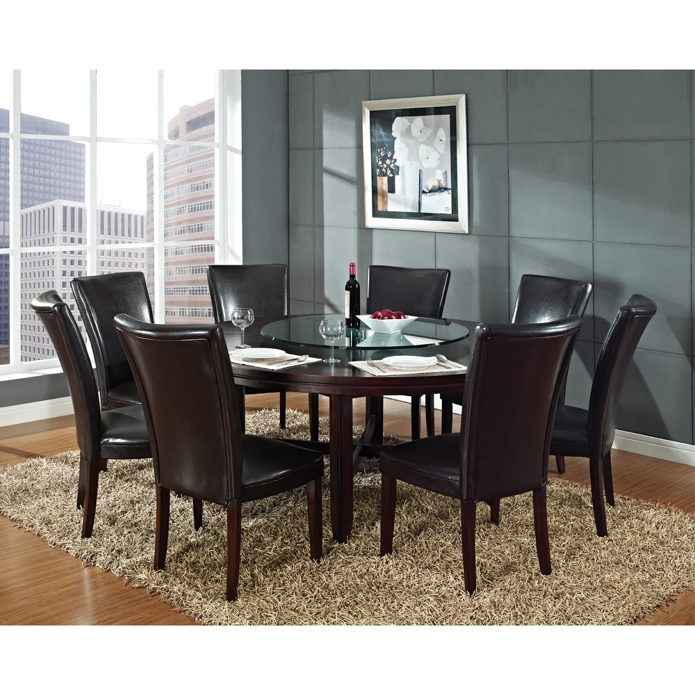 Hampton Dark Brown Cherry and Bonded Leather Dining Set by Greyson Living