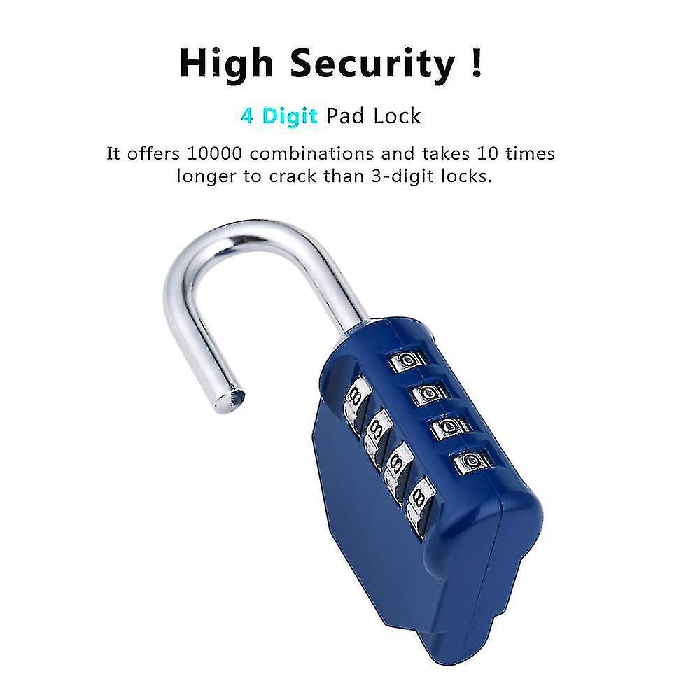 Combination Padlocks， 4 Digit Locker Padlocks For Gym Lockers， School Locker， Weatherproof Outdoor Padlock Fence