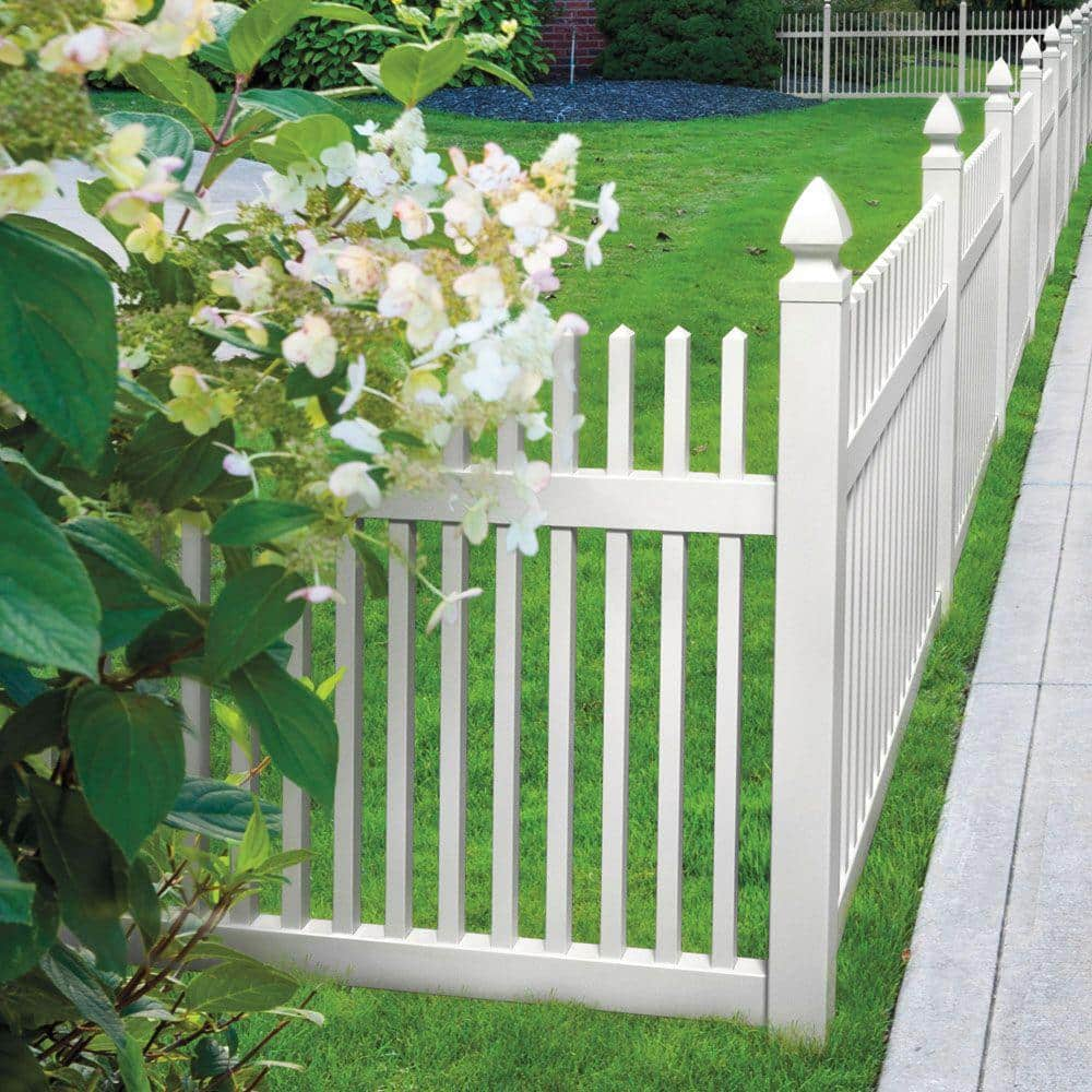 Barrette Outdoor Living 4 in. x 4 in. x 6 ft. White Vinyl Fence Corner Post 73014410