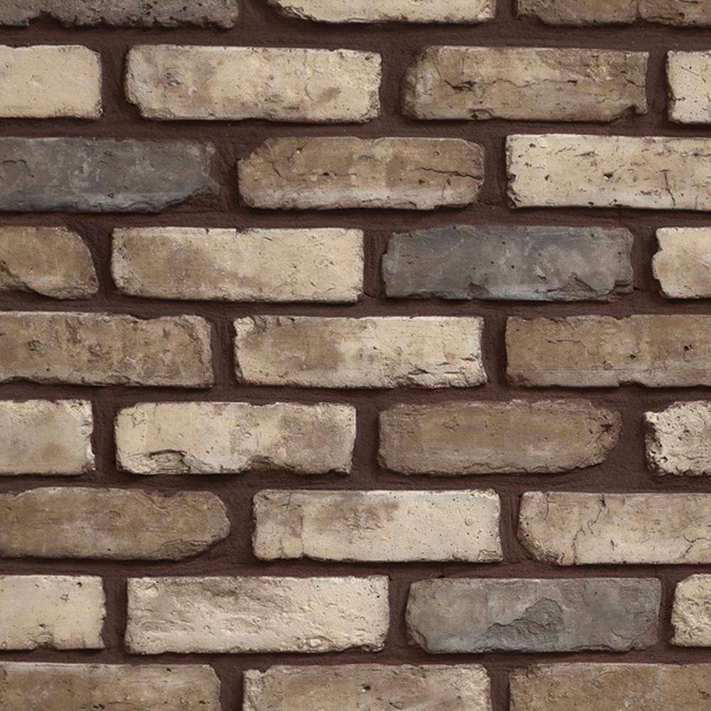 Koni Brick Old Chicago Cafe 7.08 in. x 2.50 in. Thin Brick 7.87 lin. ft. Corners Manufactured Stone Siding KBCN-456CAFE