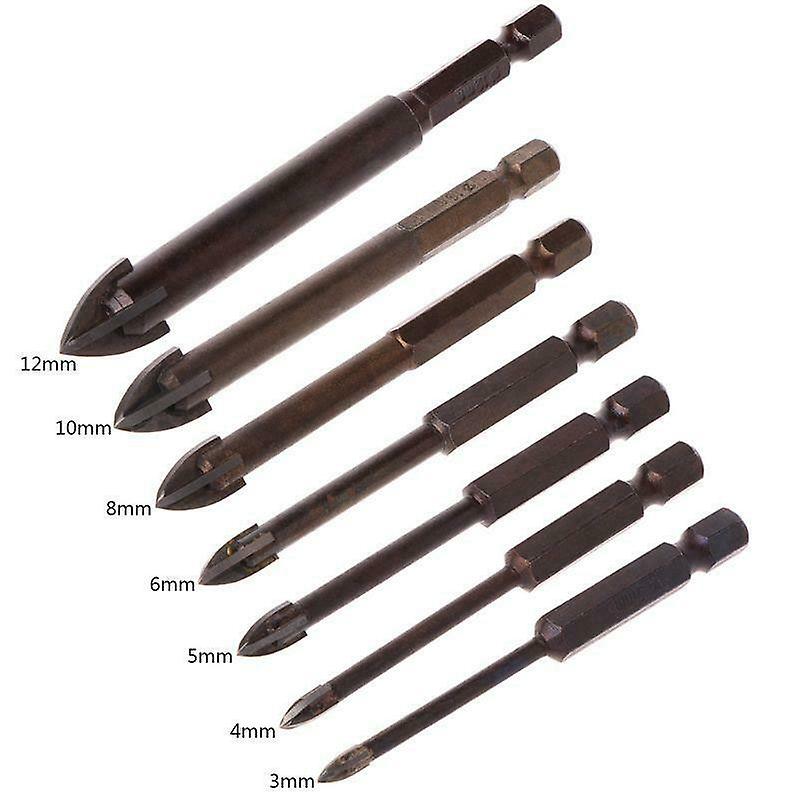 3/4/5/6/8/10/12mm Carbide Point Spear Head Drill Bit With 4 Cutting Edge For Ceramics Tiles Stone Wood Plastic Concrete Wall