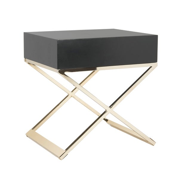 SAFAVIEH Zarina Modern Cross Leg Black End Table/ Night Stand - 24