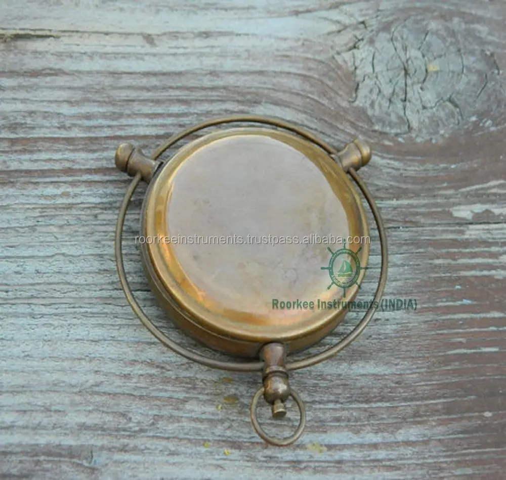 Brass Compass/Magnetic Compass for Navigation/Push Button Pocket Compass for Camping  Hiking  Touring