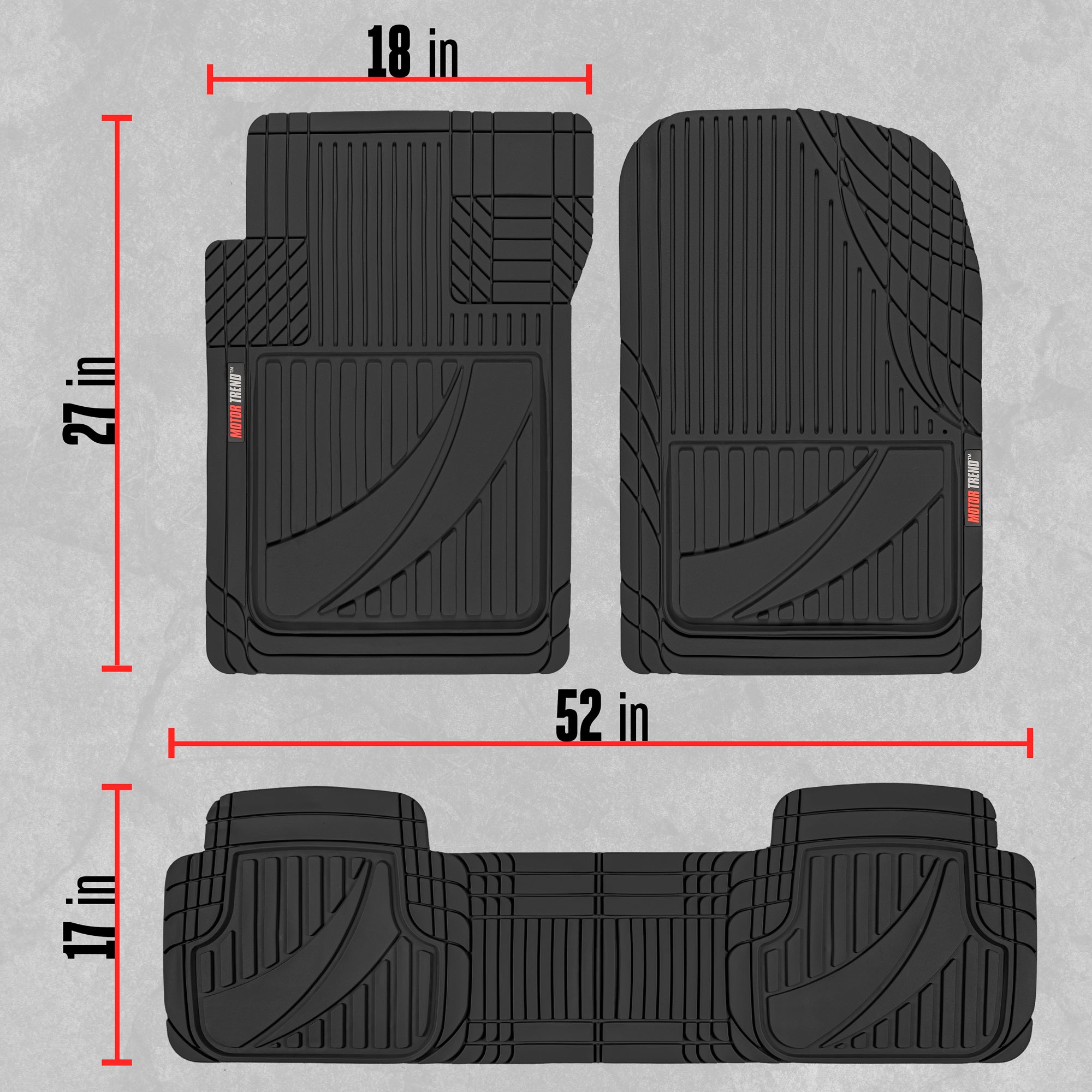 Motor Trend FlexTough Advanced Performance Car Floor Mats and Cargo Liner - 4pc HD Rubber Floor Mats and Trunk Mat for Car SUV Van Auto