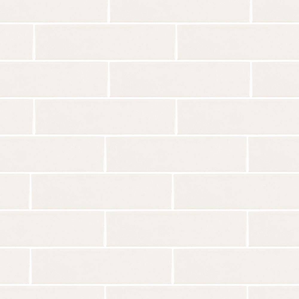 Jeffrey Court Taffeta White 3 in. x 12 in. Subway Gloss Textured Ceramic Wall Tile (6.027 sq. ft.Case) 95673