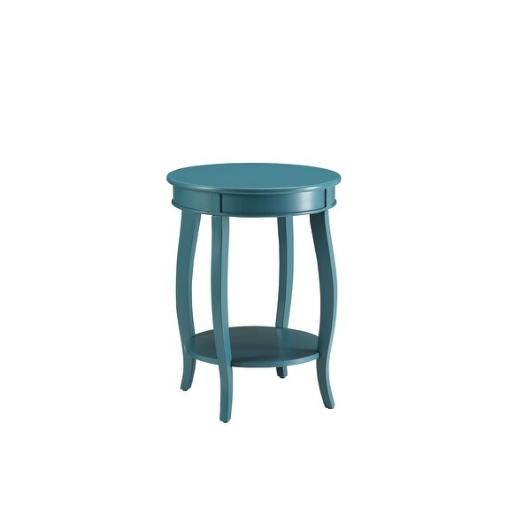 Aberta Side Table with Solid Wood Round Leg Table and Shelf