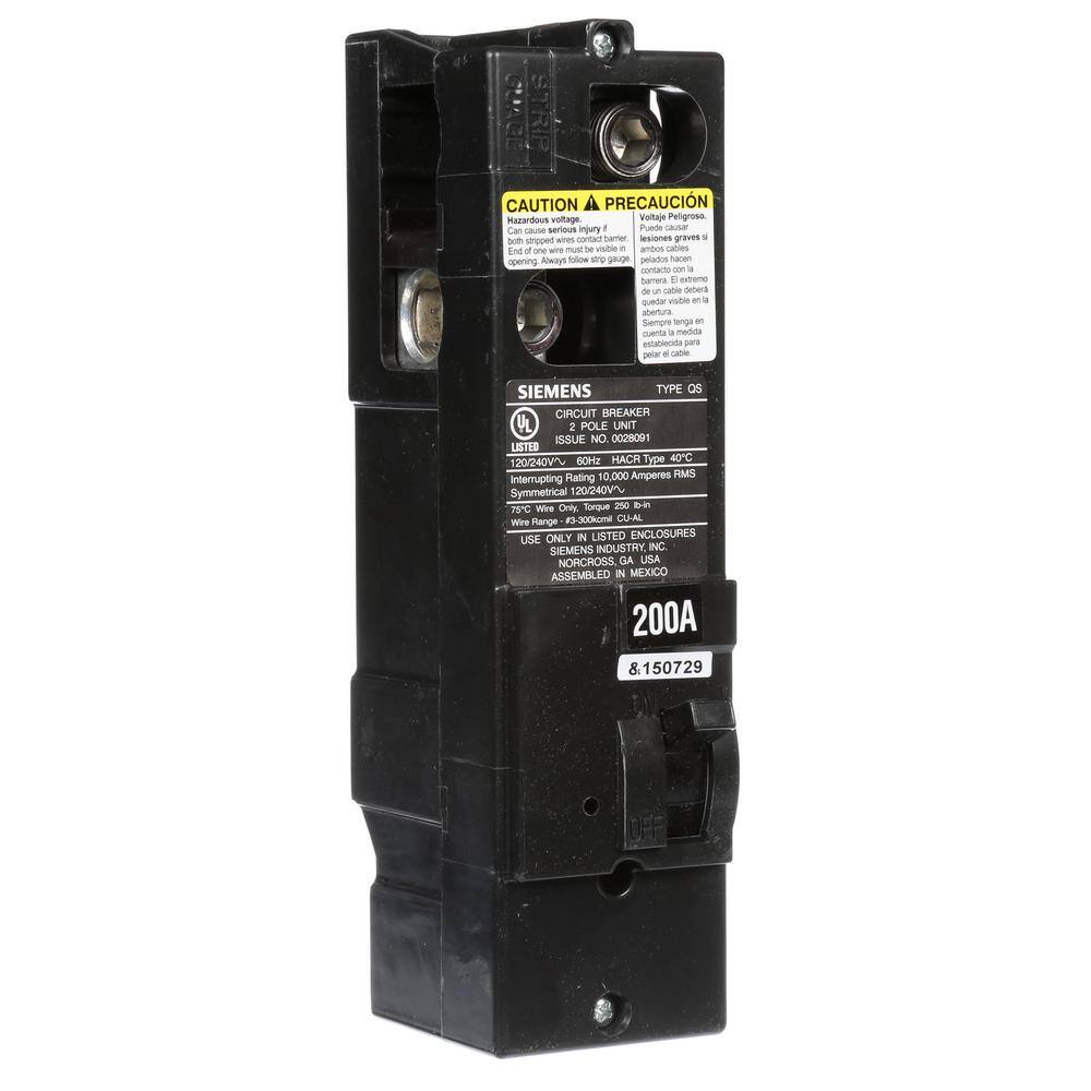 Siemens 200 Amp Double-Pole 10kA Type QS Multi-Family Main Breaker QS2200