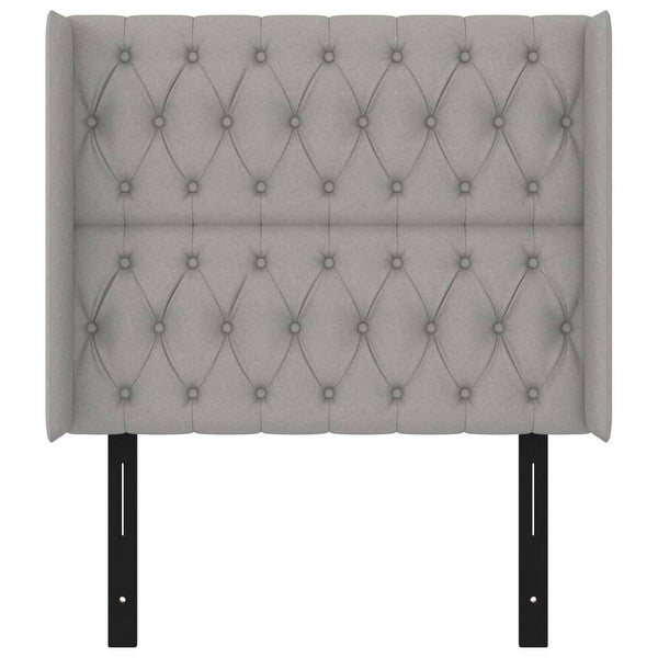 vidaXL Headboard with Ears Dark/Light Gray multisize Fabric - - 37455507