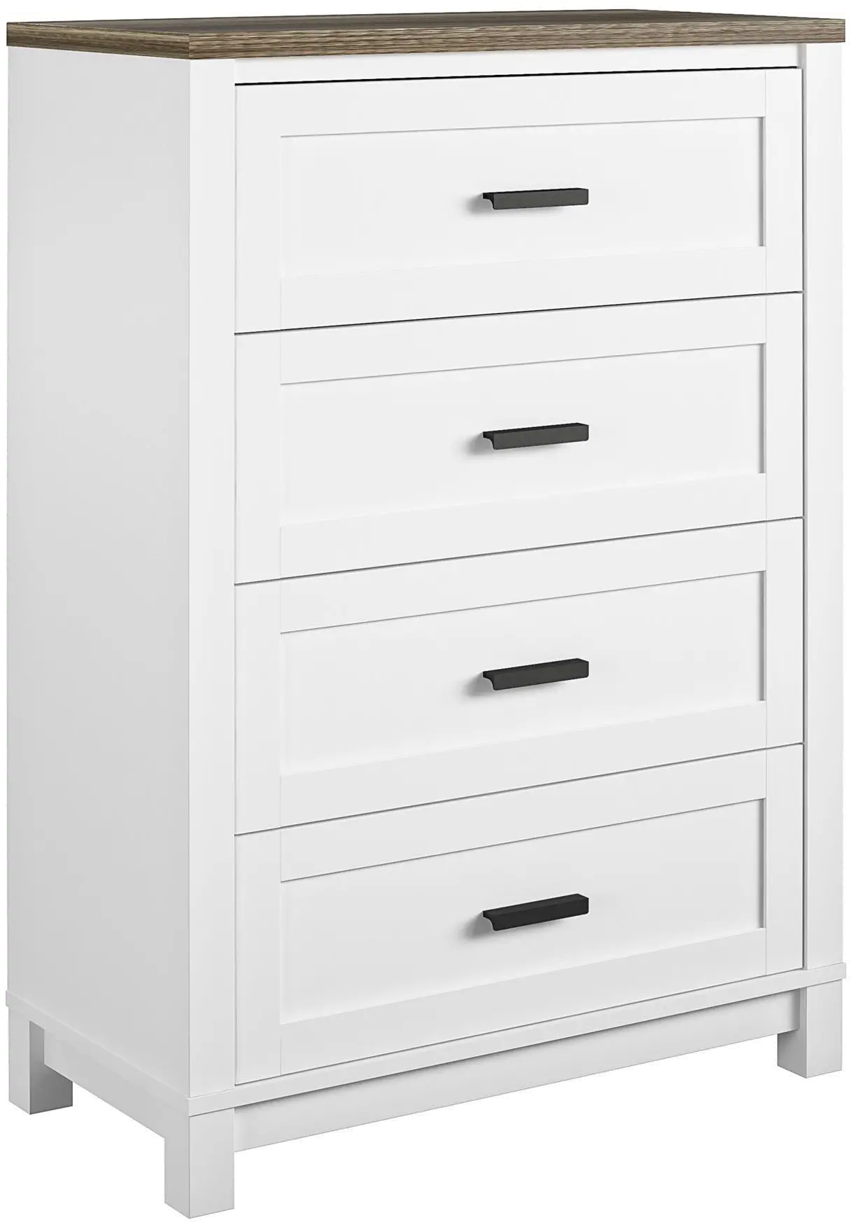 Carver Contemporary White 4-Drawer Dresser