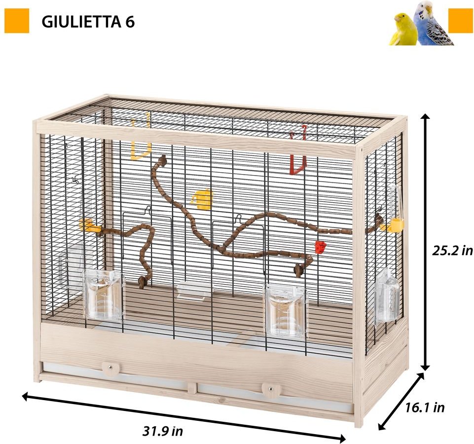 Ferplast Giulietta 6 Wooden Canary and Finch Bird Cage