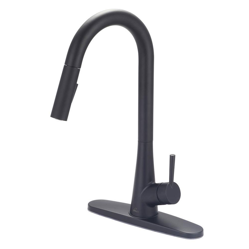 Olympia Faucets i2 Single-Handle Pull-Down Sprayer Kitchen Faucet with Straight Sprayer in Matte Black K-5025-MB