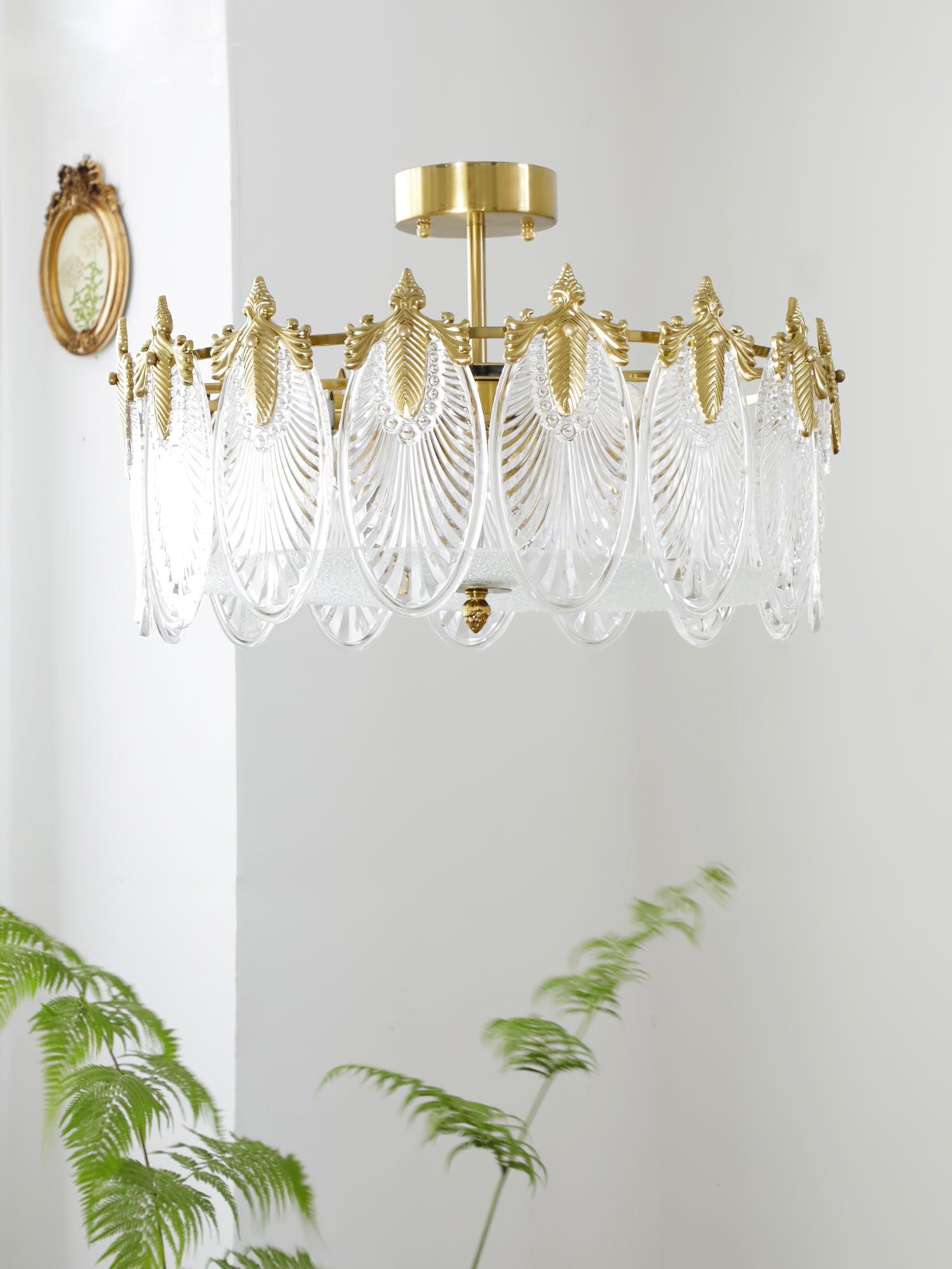 Decorative Pattern Glass Round Chandelier