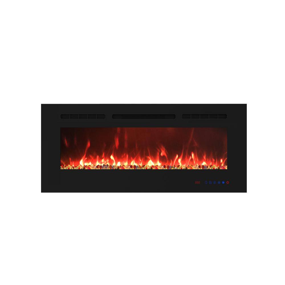 CASAINC 42 in. Built-in and Wall Mounted Electric Fireplace in Black CA-SMD-03