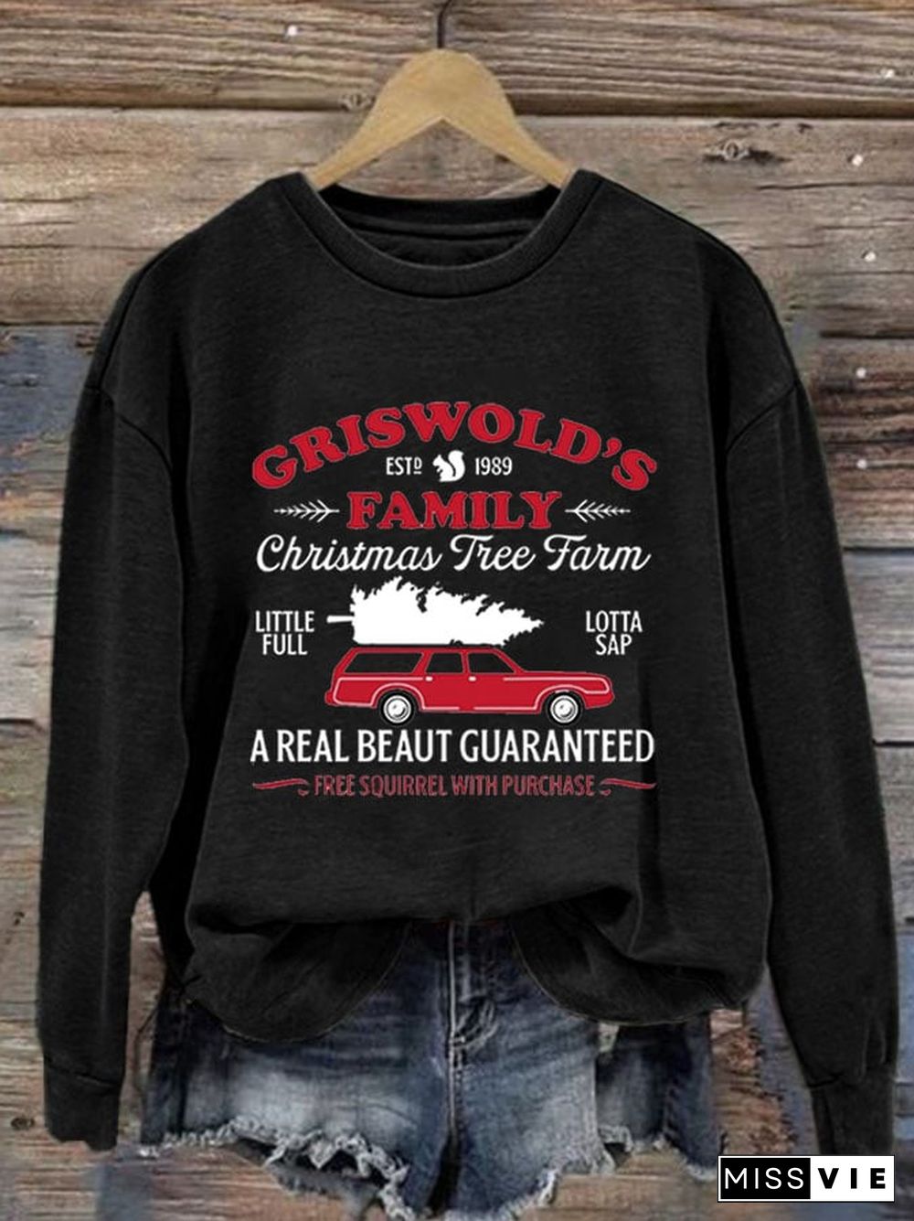 Women's Griswold's Family Christmas Tree Farm Print Sweatshirt