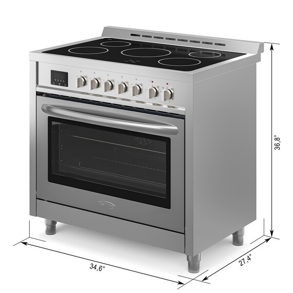 36 in. Professional Electric range Stainless Steel with Legs， 4.3 cu. ft.