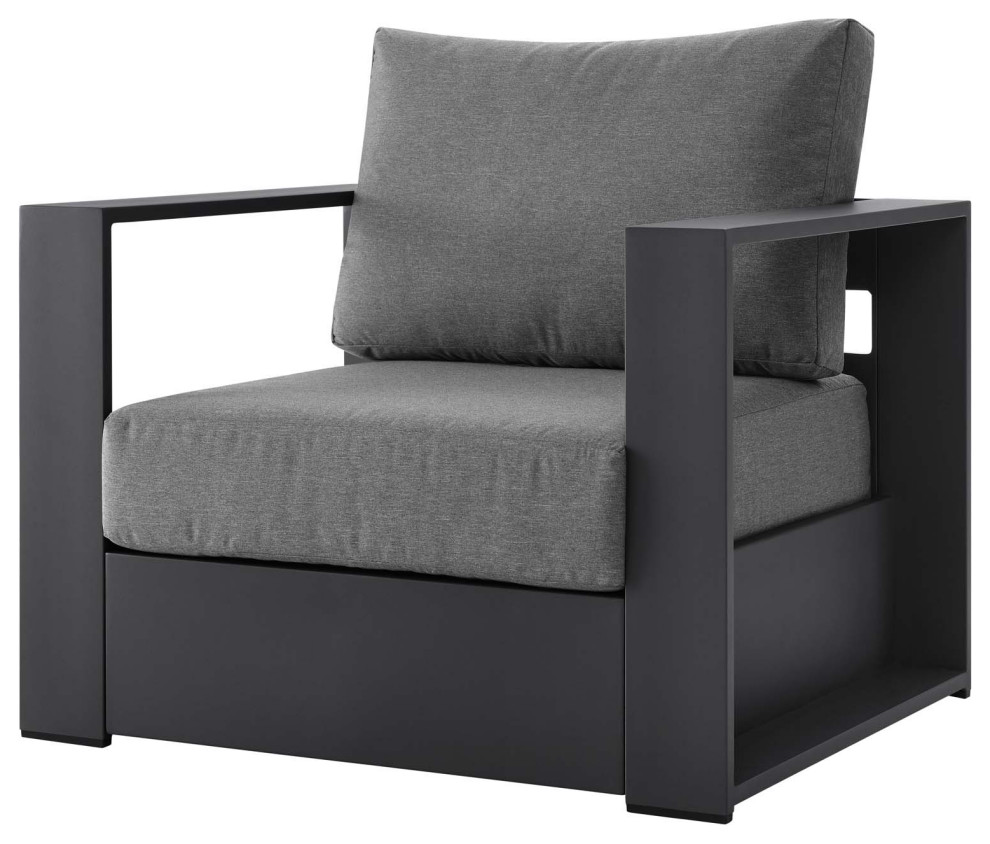 Lounge Chair Armchair  Aluminum  Modern  Outdoor Patio Hospitality   Transitional   Outdoor Lounge Chairs   by House Bound  Houzz