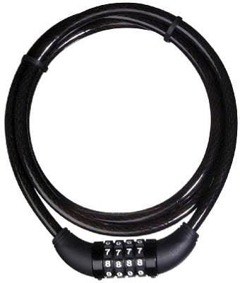 2PK 5' Bike Cable With Combination Barrel Lock Resettable