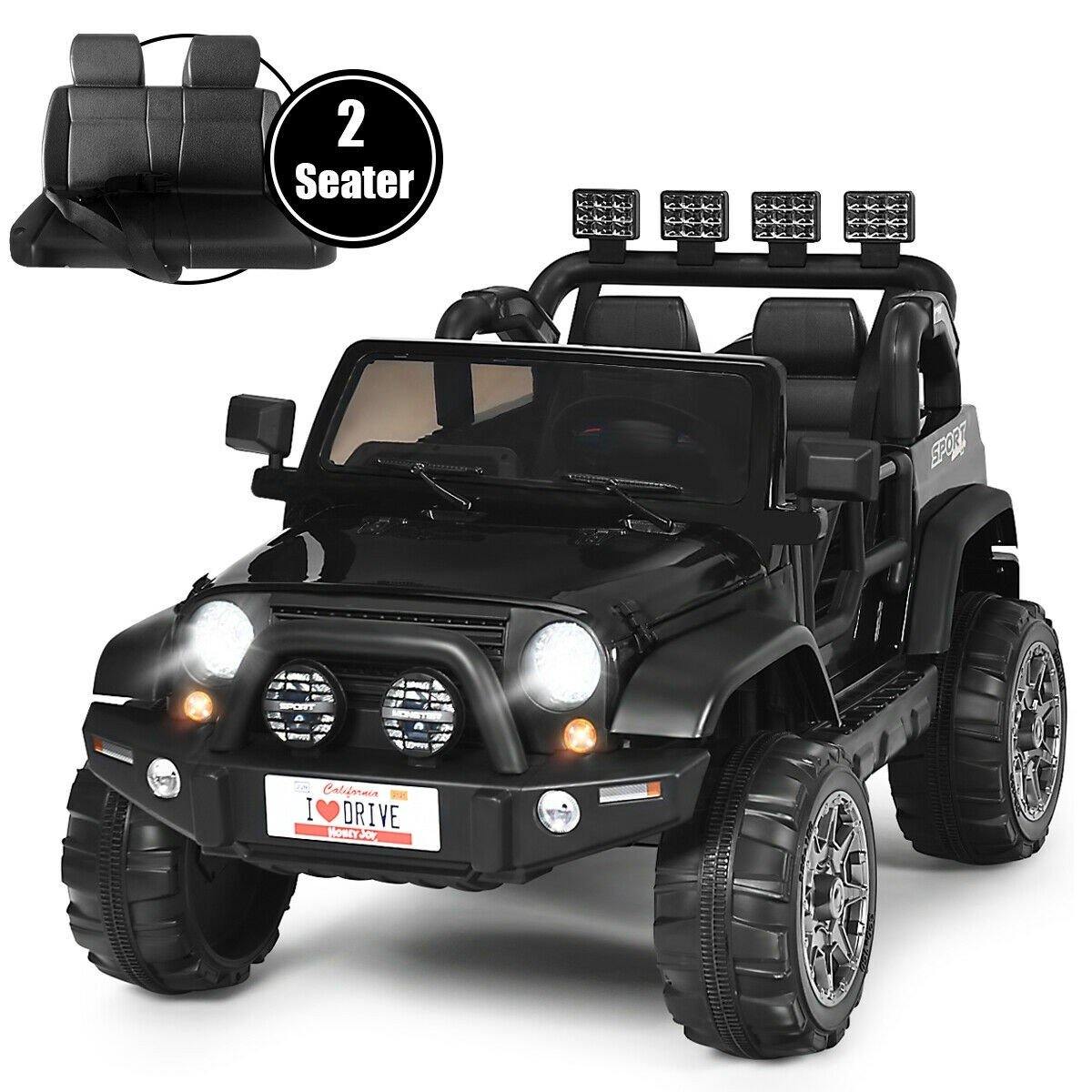 Costzon 2-Seater Ride on Truck, 12V Battery Powered Electric Vehicle Toy w/ 2.4G Remote Control