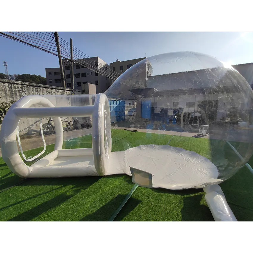 Funworldsport 3m Outdoor Rental Camping Transparent Inflatable Bubble Tent Inflatable Bubble Dome Tent With Tunnel