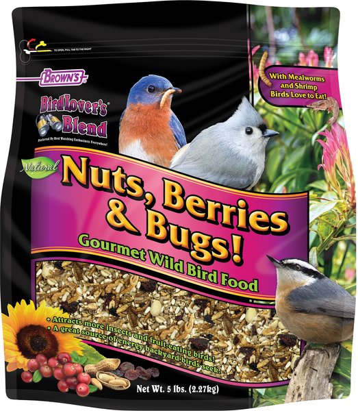 Brown's Bird Lover's Blend Nuts， Berries and Bugs! Gourmet Wild Bird Food