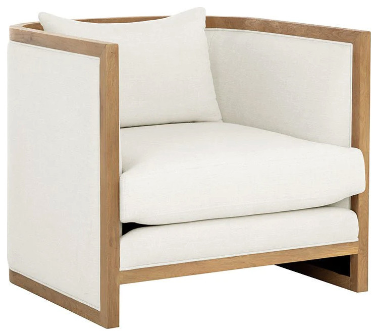 Peterson Lounge Chair  Natural  Heather Ivory Tweed   Contemporary   Indoor Chaise Lounge Chairs   by Virgil Stanis Design  Houzz