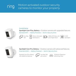 Ring Spotlight Cam Plus Battery - Smart Security Video Camera with LED Lights 2-Way Talk Color Night Vision Black B09K1HHZTM