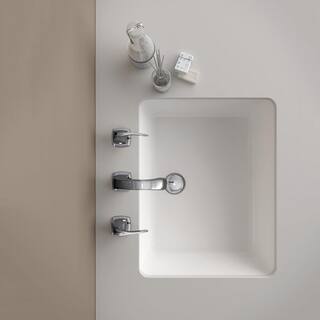 WS Bath Collections Under TP 738 21.9 in. Undermount Bathroom Sink in Glossy White Under TP 738